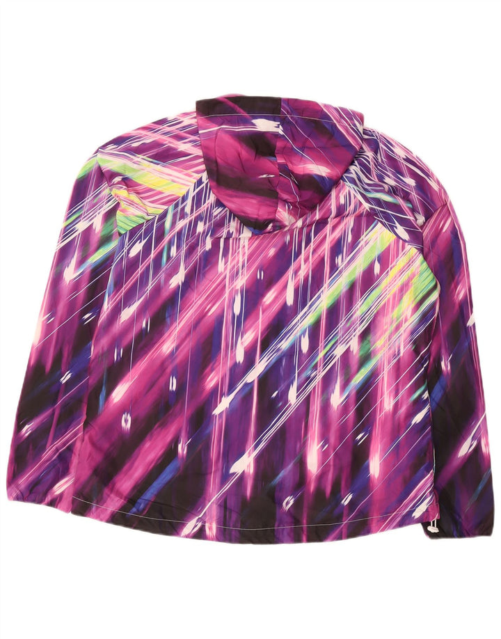 Fila Veste de pluie à capuche pour femme UK 16 Large Polyester rayé multicolore