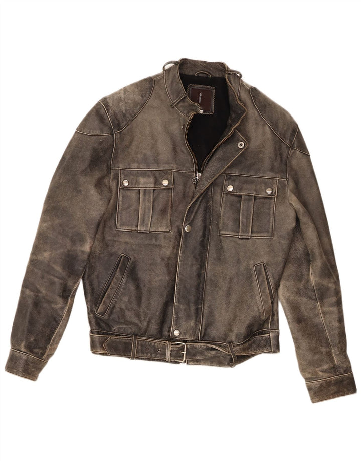 Conbipel Veste Racer En Cuir Homme IT 48 Gris Moyen