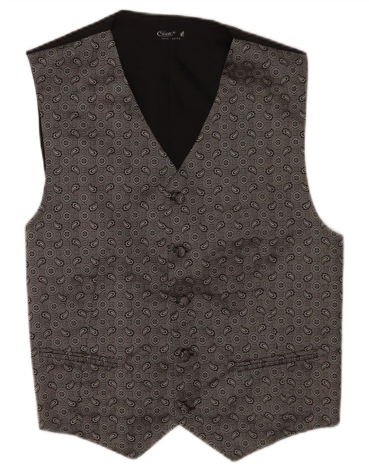Gilet homme vintage Petite soie Paisley grise
