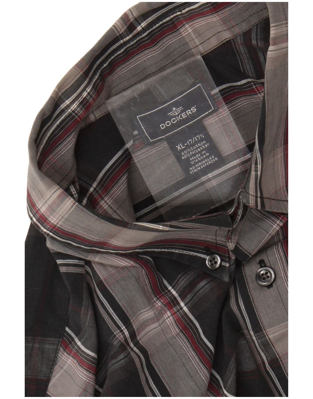 DOCKERS Chemise Homme Taille 17 1/2 XL Coton à Carreaux Noir