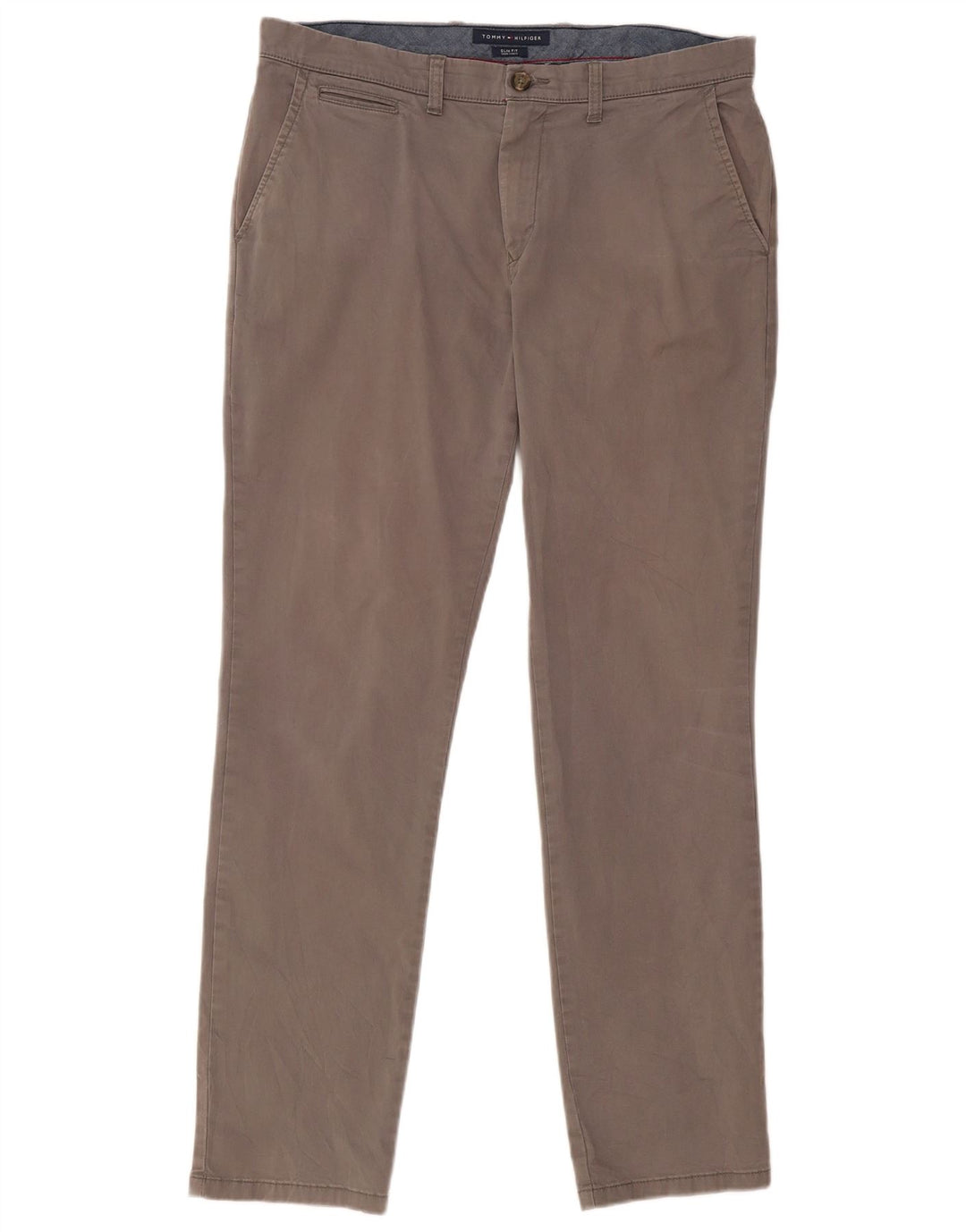 TOMMY HILFIGER Pantalon Chino Slim Fit Homme W36 L31 Gris Coton