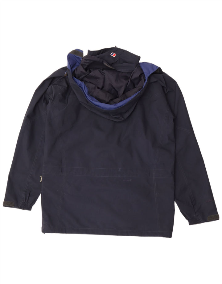 Berghaus Veste de pluie à capuche pour homme UK 38 Bleu marine moyen Polyester