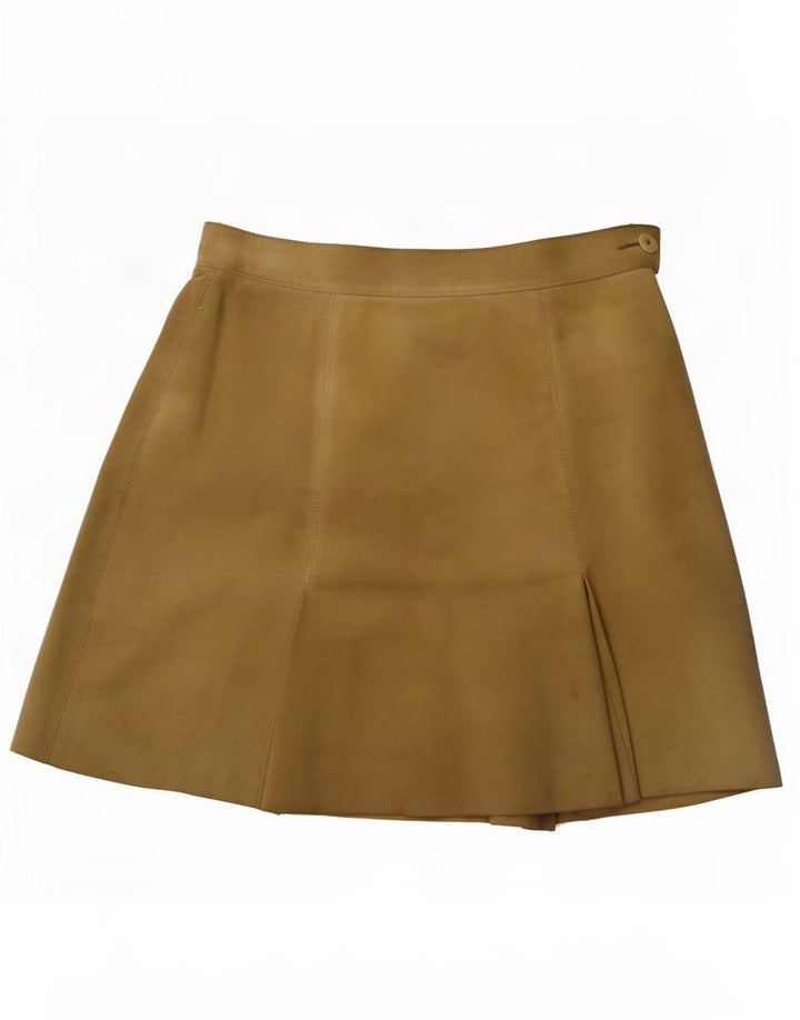 Vintage Mini-jupe en daim pour femme IT 44 Medium W30 Beige