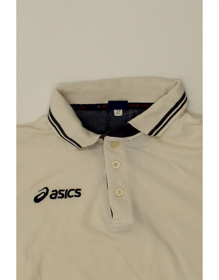 ASICS Mens Polo Shirt Large Off White Vintage Asics and Second-Hand Asics from Messina Hembry 