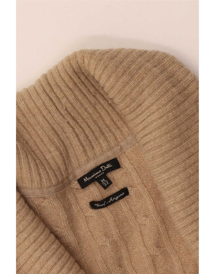 Massimo Dutti Pull Cardigan Femme UK 12 Laine Marron Moyen