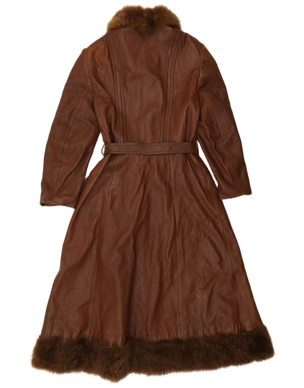 Induyco Manteau en cuir pour femme UK 12 Cuir marron moyen