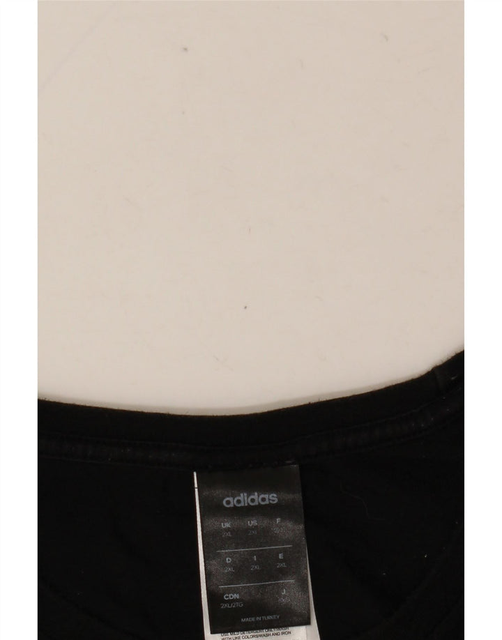 ADIDAS T-Shirt Graphique Homme Top 2XL Coton Noir