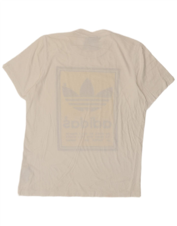 ADIDAS T-Shirt Graphique Homme Blanc Moyen Coton