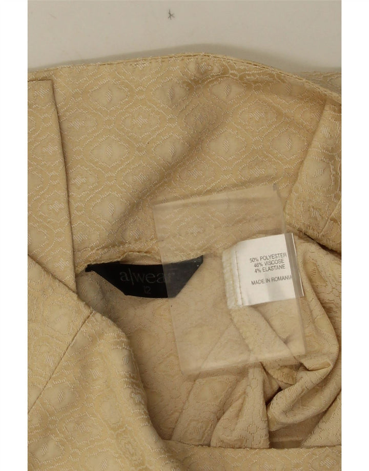Awear Jupe trapèze pour femme UK 12 Medium W30 Beige Géométrique Polyester
