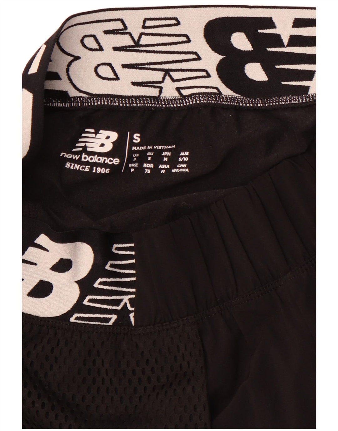 NEW BALANCE Short de sport graphique pour femme UK 10 Small Noir