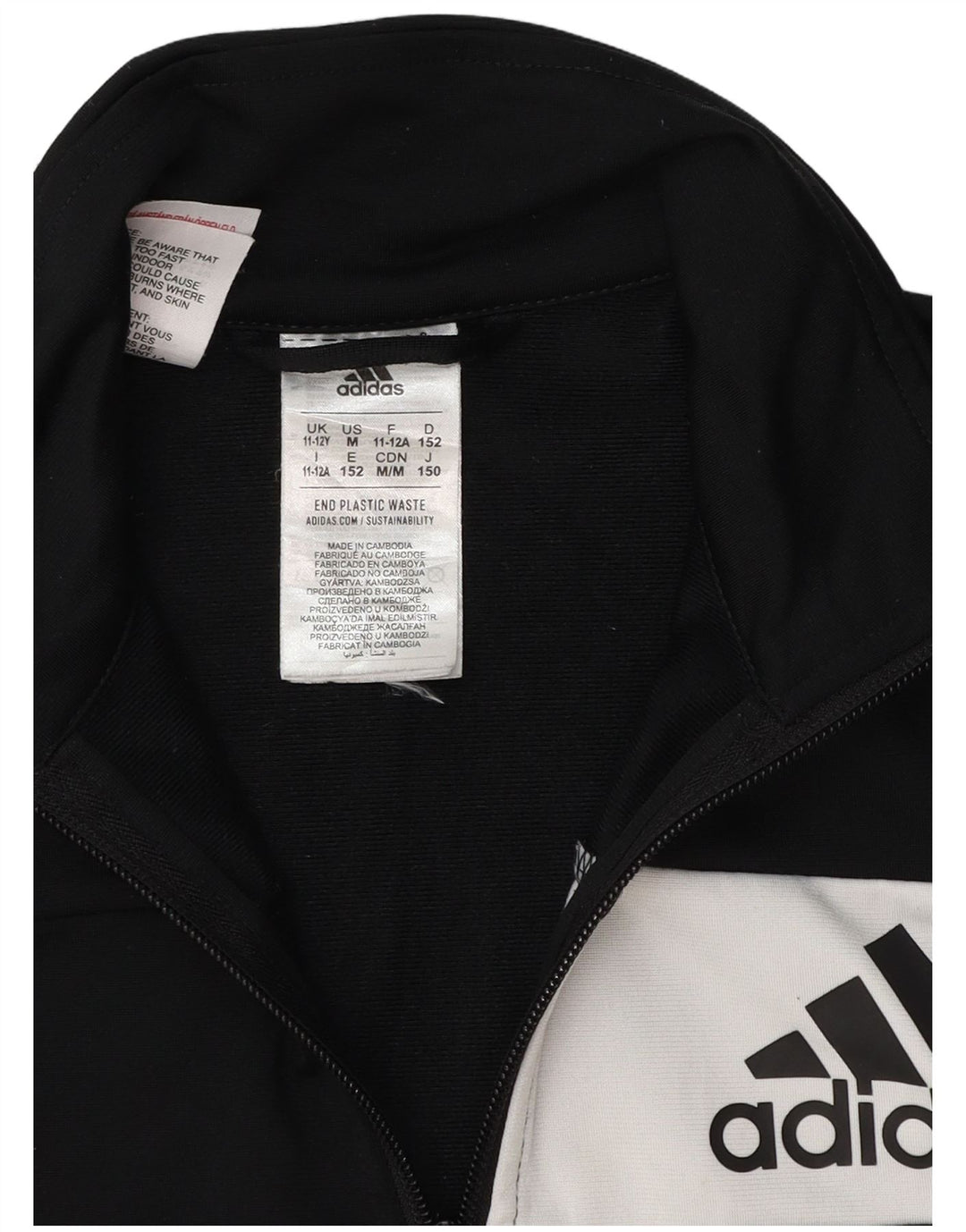 Adidas Veste de survêtement pour garçon 11-12 ans Noir Colorblock Polyester