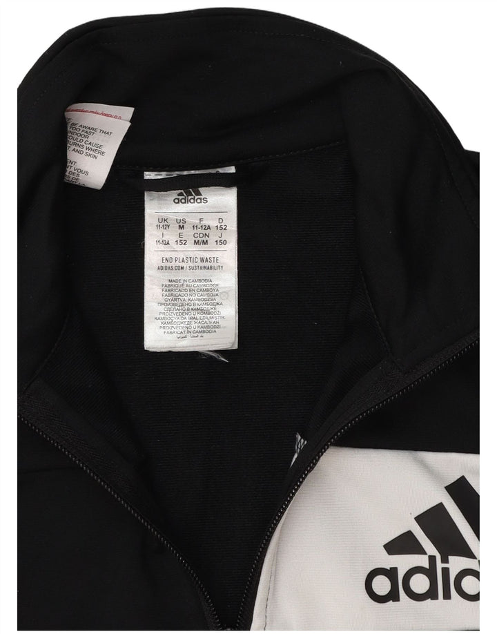 Adidas Veste de survêtement pour garçon 11-12 ans Noir Colorblock Polyester