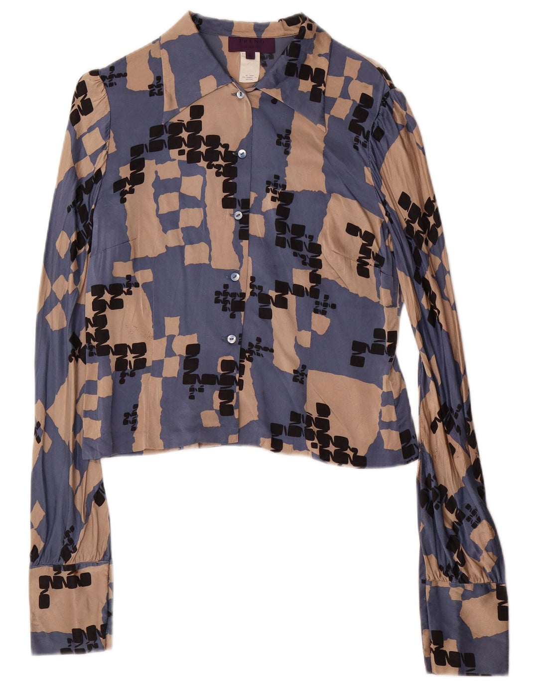 LES COPAINS Ensemble jupe 2 pièces pour femme IT 42 Medium W28 Soie géométrique bleue