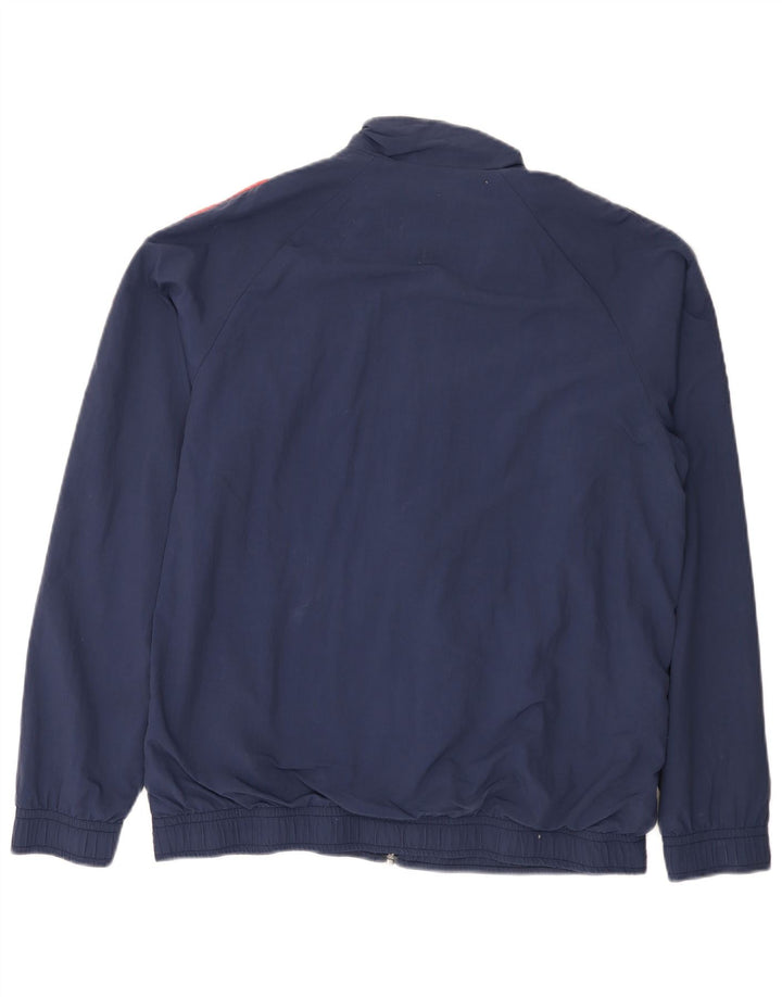 Reebok Veste de Survêtement Homme Large Bleu Marine Colorblock Nylon
