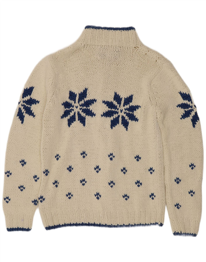 Marlboro Classics Cardigan pour homme Blanc cassé Fair Isle Rétro