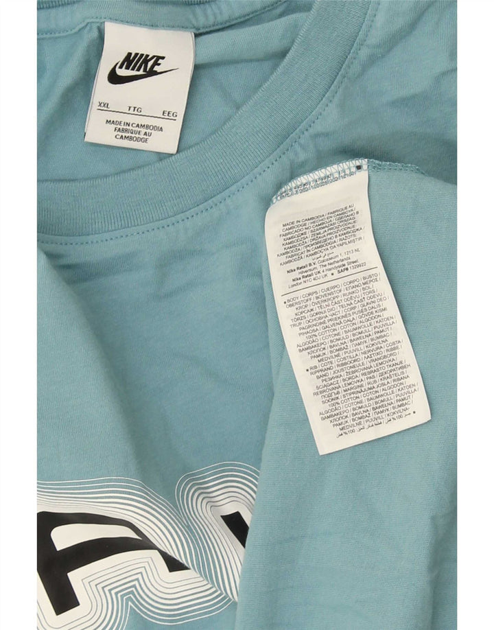 Nike T-shirt graphique pour homme en coton bleu 2XL