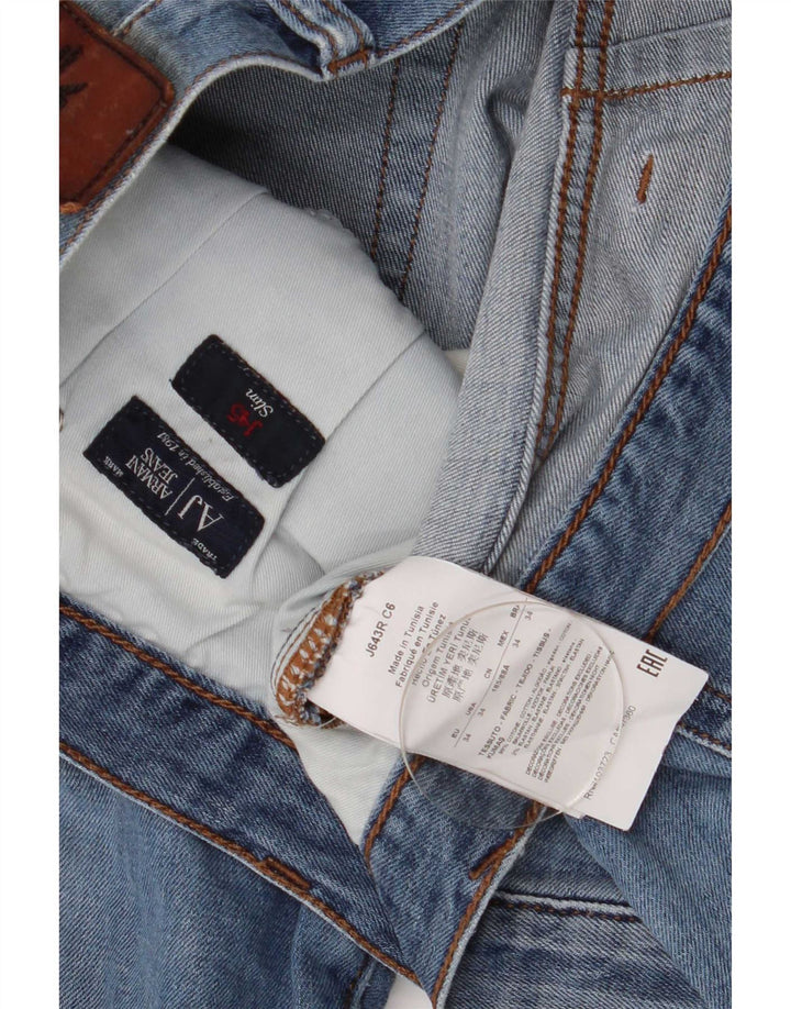 Armani Jeans Slim Homme W34 L30 Bleu Coton