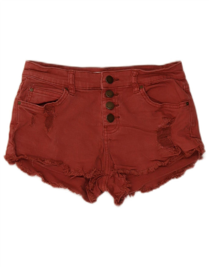 Billabong Short en jean vieilli pour femme W26 Petit coton rouge