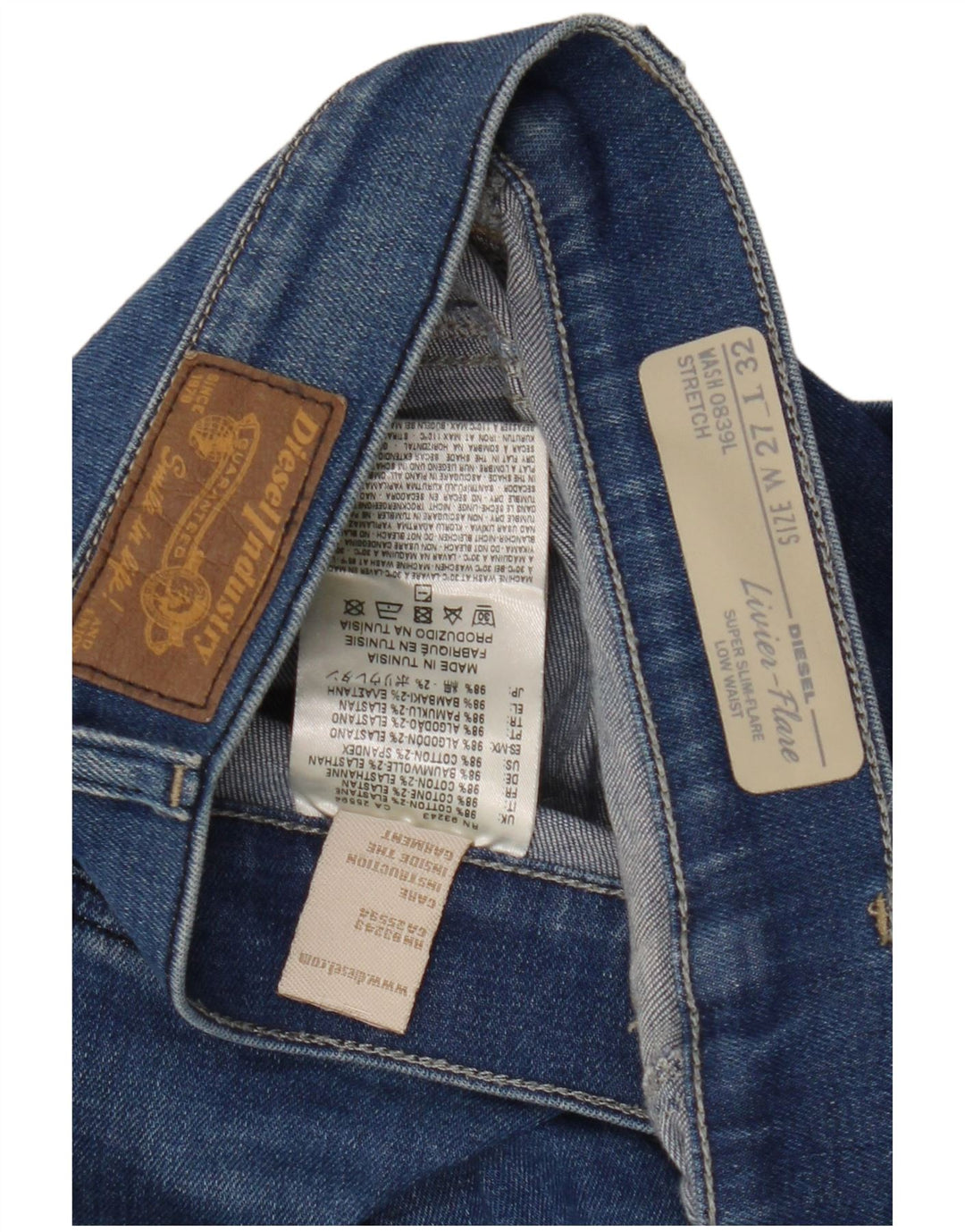 DIESEL Femme Livier-flare Taille Basse Super Slim Jean Évasé W27 L32 Bleu