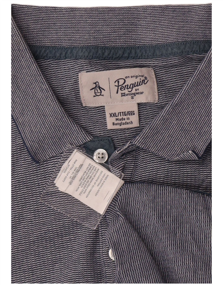 PENGUIN Polo Homme 2XL Bleu Rayé Coton Classique