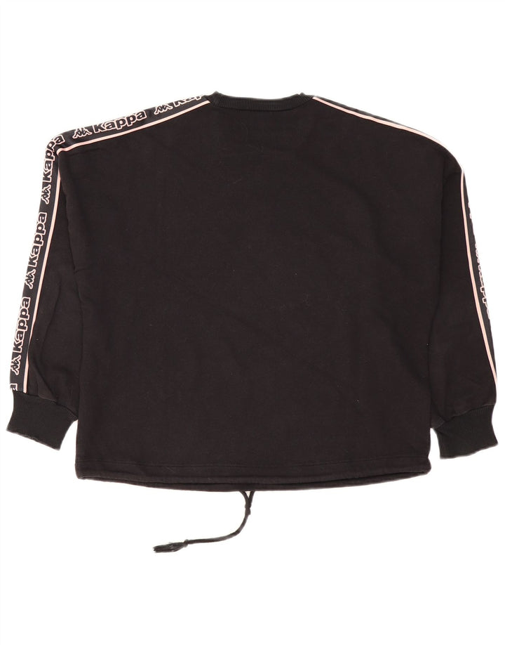 Kappa Womens Tezenis Graphic Sweatshirt Jumper UK 12 Moyen Noir