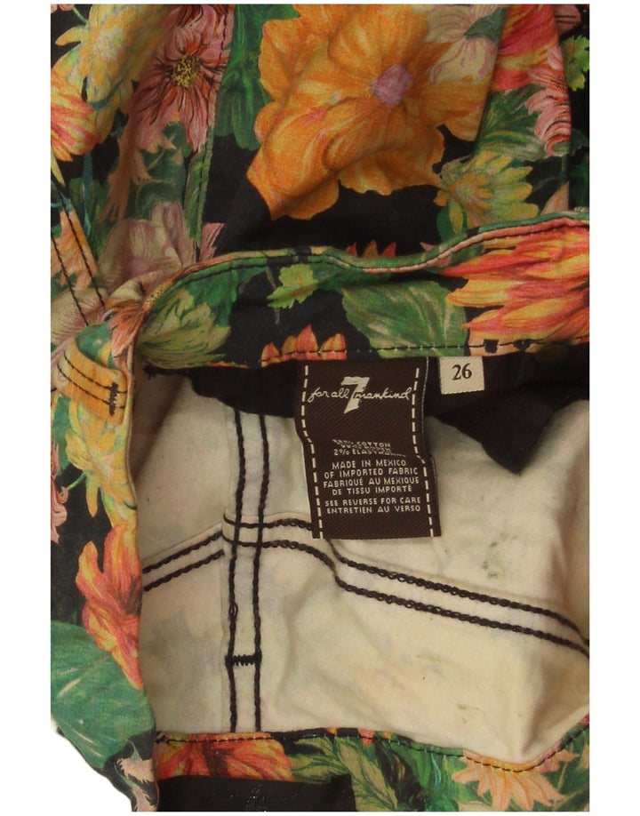 7 FOR ALL MANKIND Jean court pour femme W26 L24 Floral multicolore