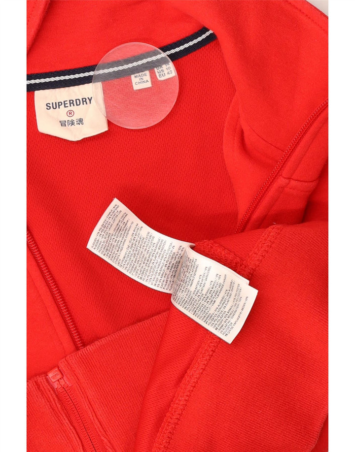 Superdry Veste de survêtement courte pour femme UK 14 Large Rouge Colourblock