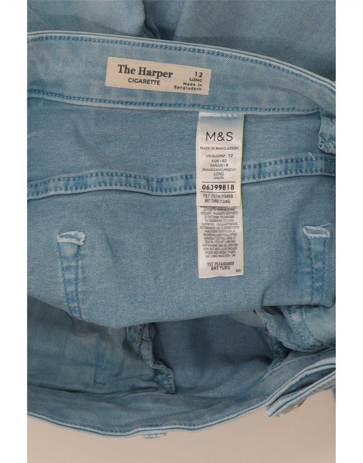 Marks & Spencer Jean droit pour femme UK 12 Medium W30 L27 Turquoise