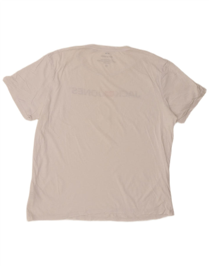 JACK & JONES T-Shirt Graphique Homme Haut 2XL Blanc Coton