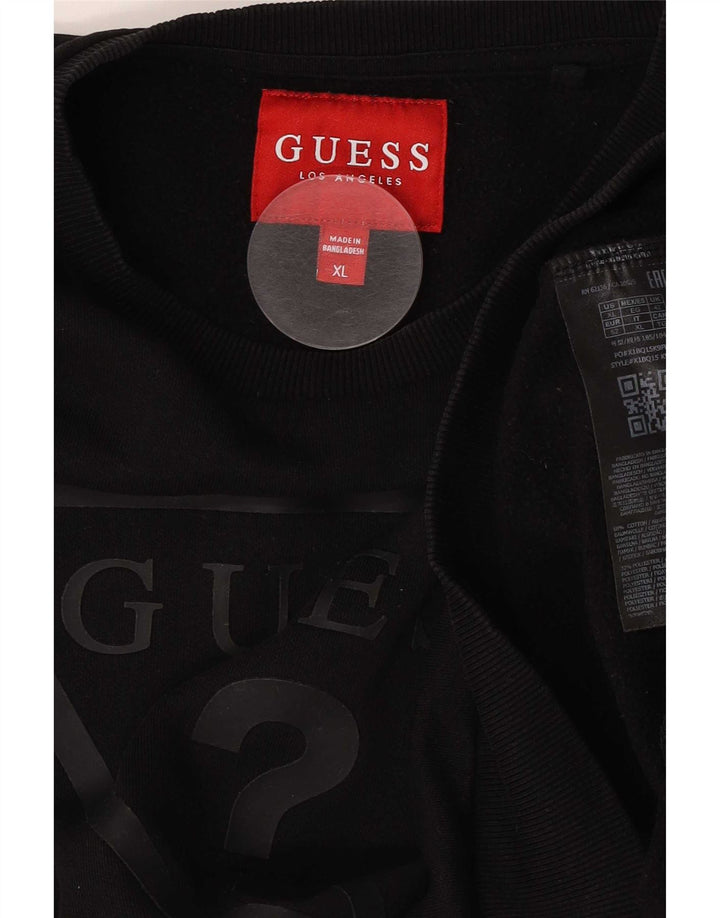 Guess Sweat-Shirt Graphique Homme XL Noir Coton