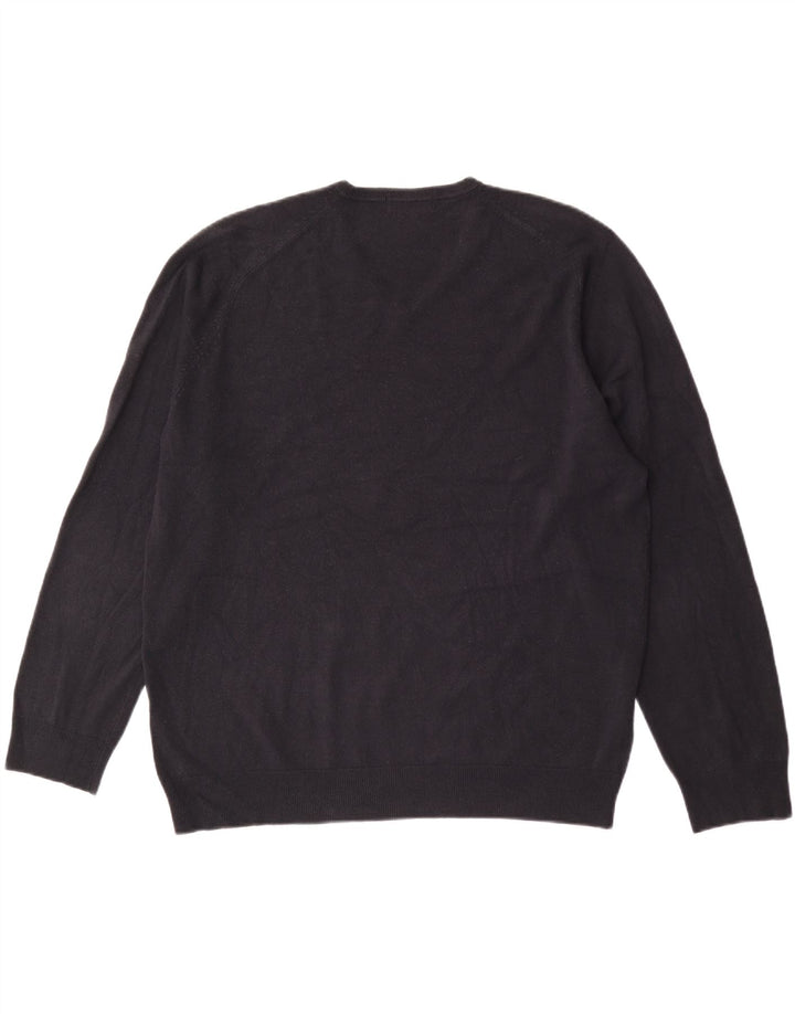 Marks & Spencer Pull col V pour homme XL Bleu marine Acrylique