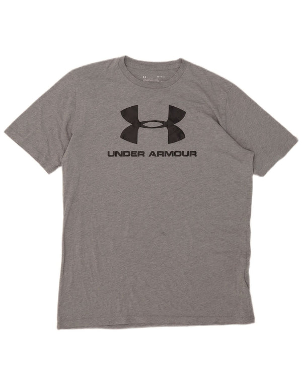 UNDER ARMOUR Tee-Shirt Heat Gear Graphic Homme Gris Moyen Moucheté Coton
