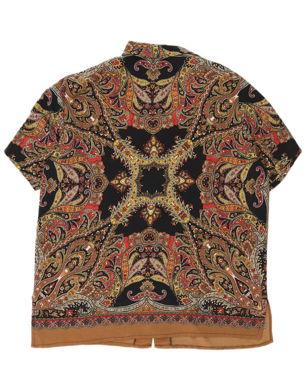 Chemise à manches courtes femme vintage UK 18 XL Paisley multicolore