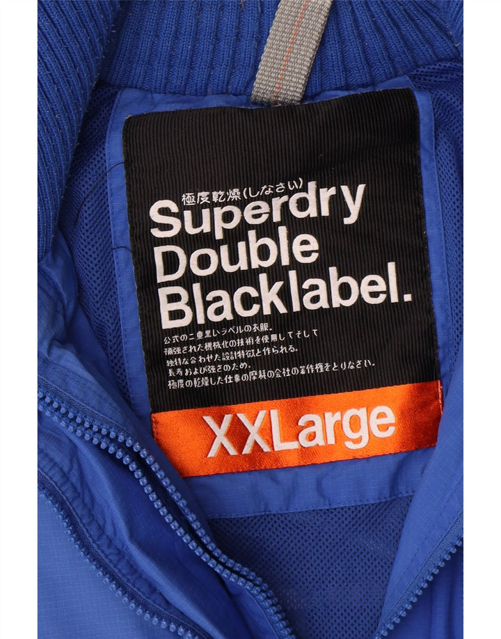 Superdry Veste de Pluie Homme UK 44 2XL Bleu Nylon