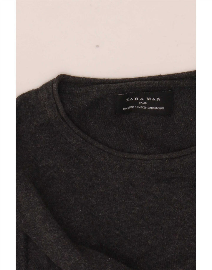 Zara Pull à col rond pour homme Petit gris