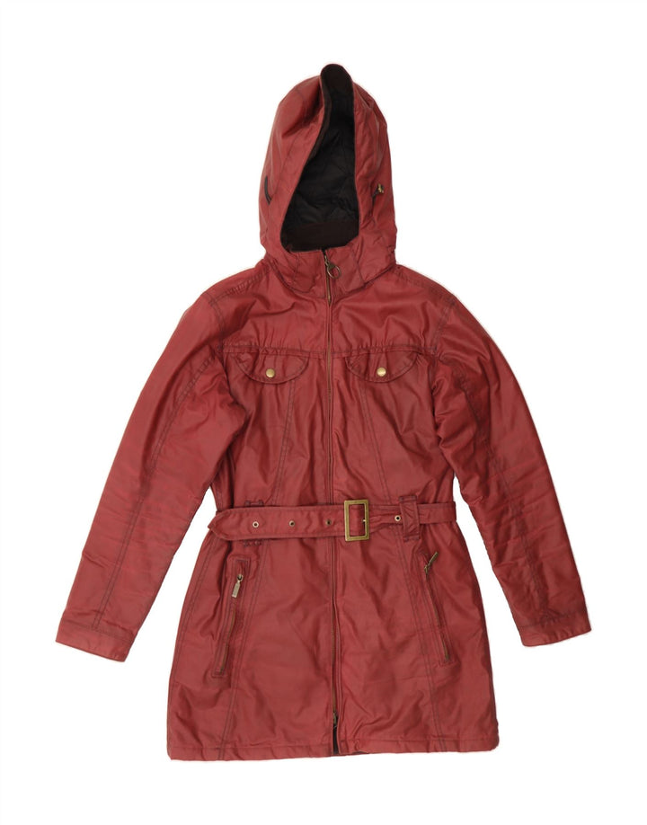 BARBOUR Womens Hooded Windbreaker Coat UK 10 Small Red Vintage Barbour and Second-Hand Barbour from Messina Hembry 