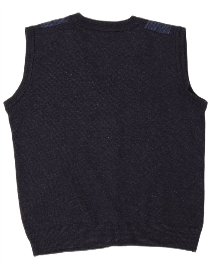 Senator Pull cardigan sans manches pour homme IT 52 Grand carreaux bleu marine