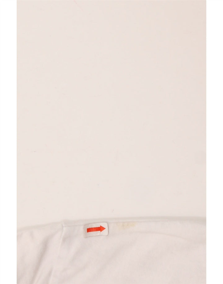 ELLESSE T-shirt court graphique pour femme UK 10 petit coton blanc