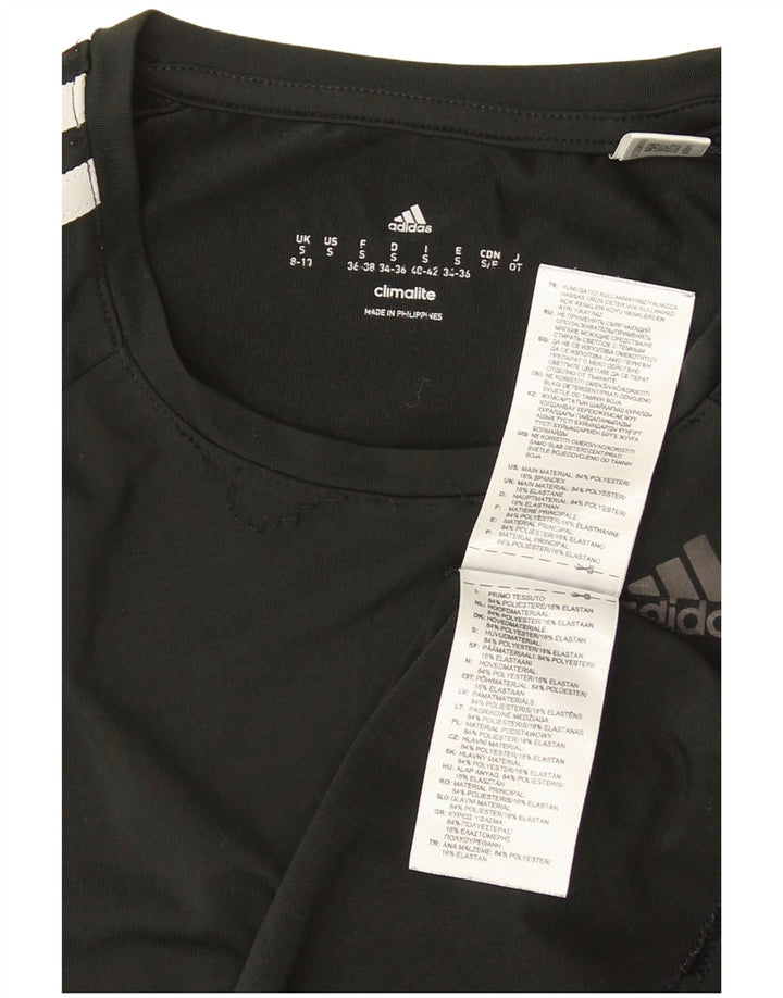 Adidas Climalite T-Shirt Top UK 8/10 Petit Noir Polyester