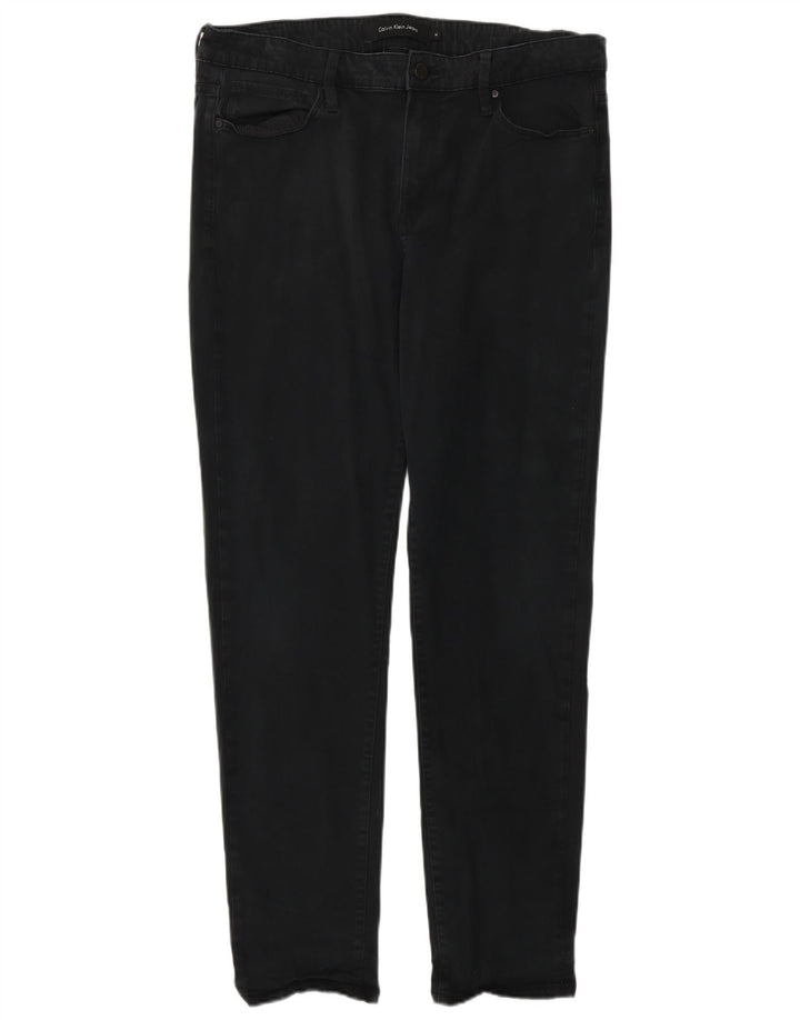 CALVIN KLEIN Jean Slim Femme US 14 XL W34 L32 Coton Noir