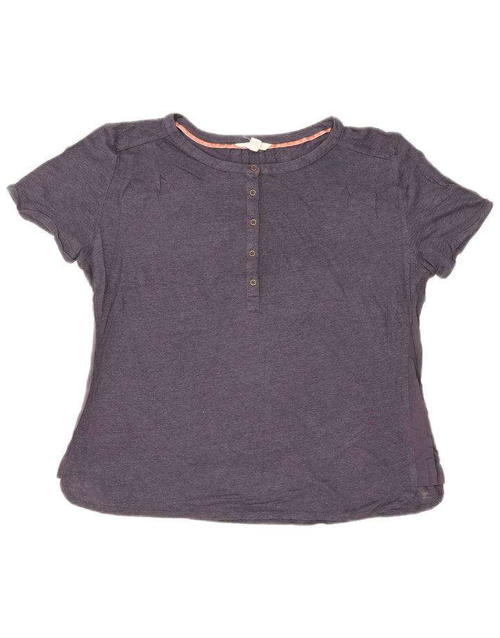 White Stuff T-Shirt Femme Top UK 14 Large Bleu Marine Lin