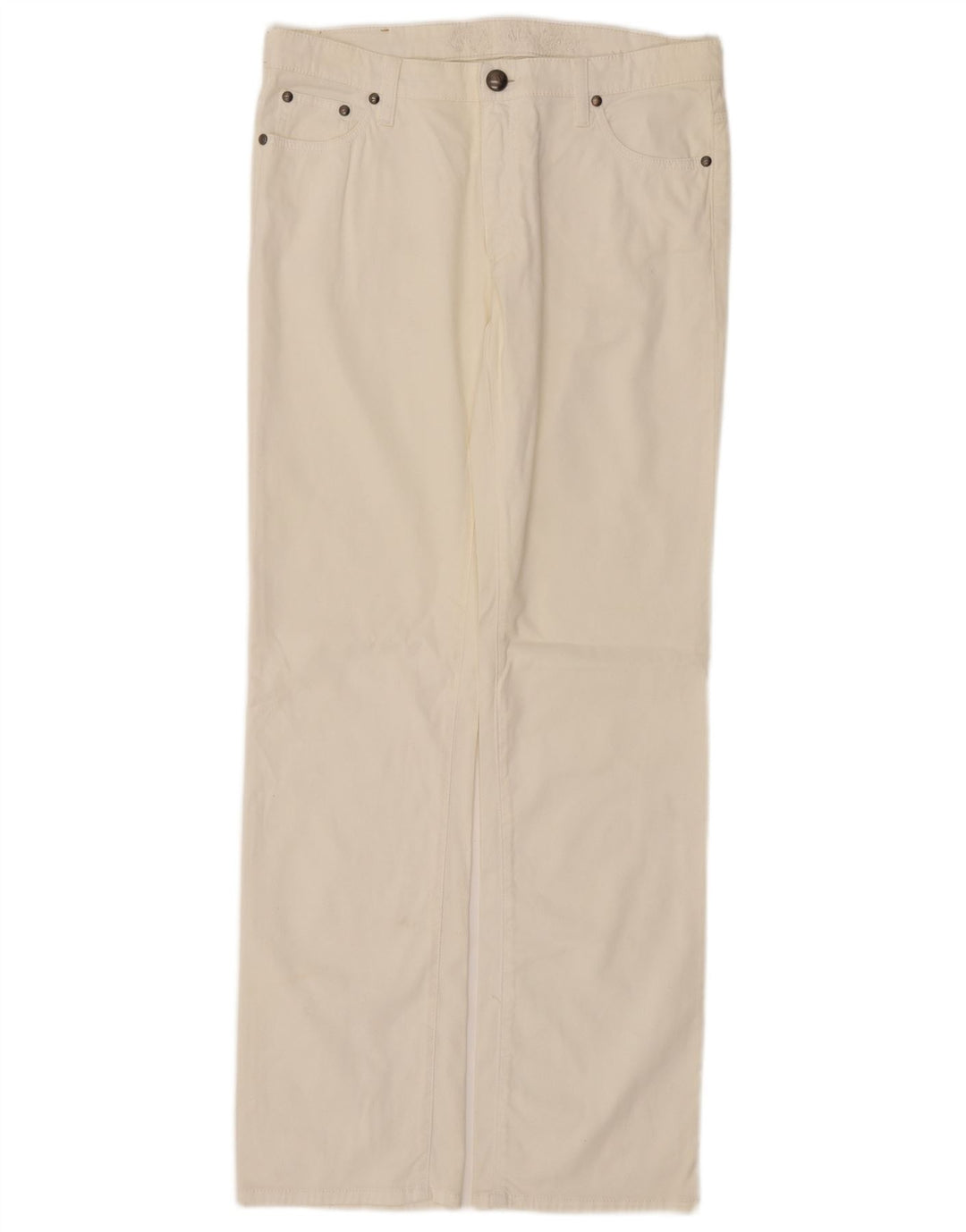 Marlboro Classics Pantalon décontracté droit pour femme W32 L33 Coton blanc cassé
