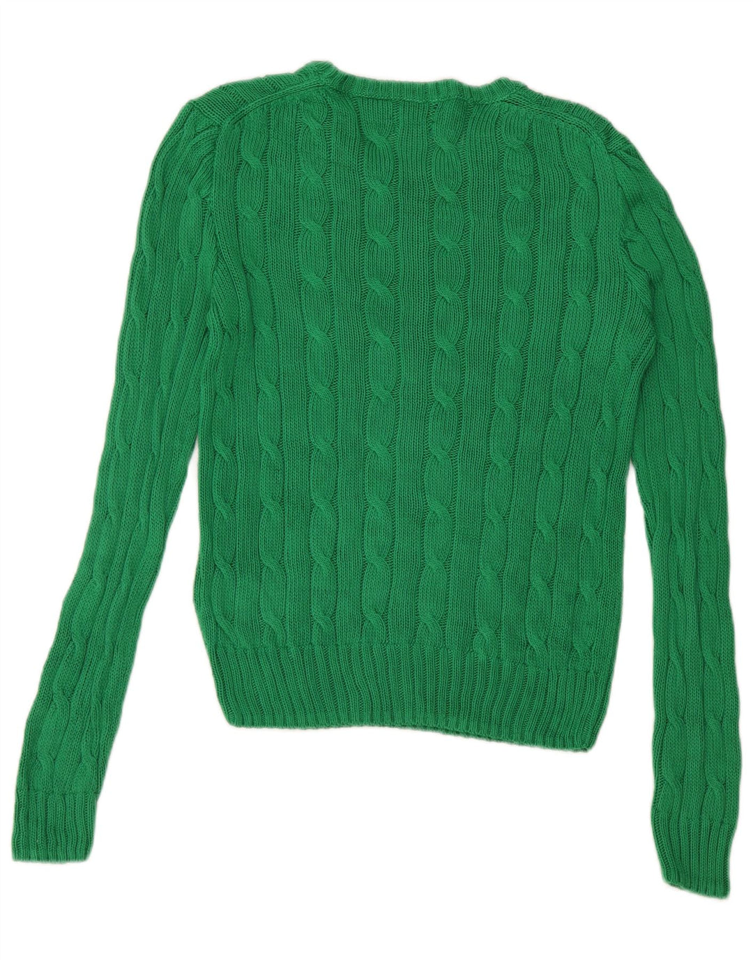 POLO RALPH LAUREN Pull ras du cou pour femme UK 10 Petit coton vert