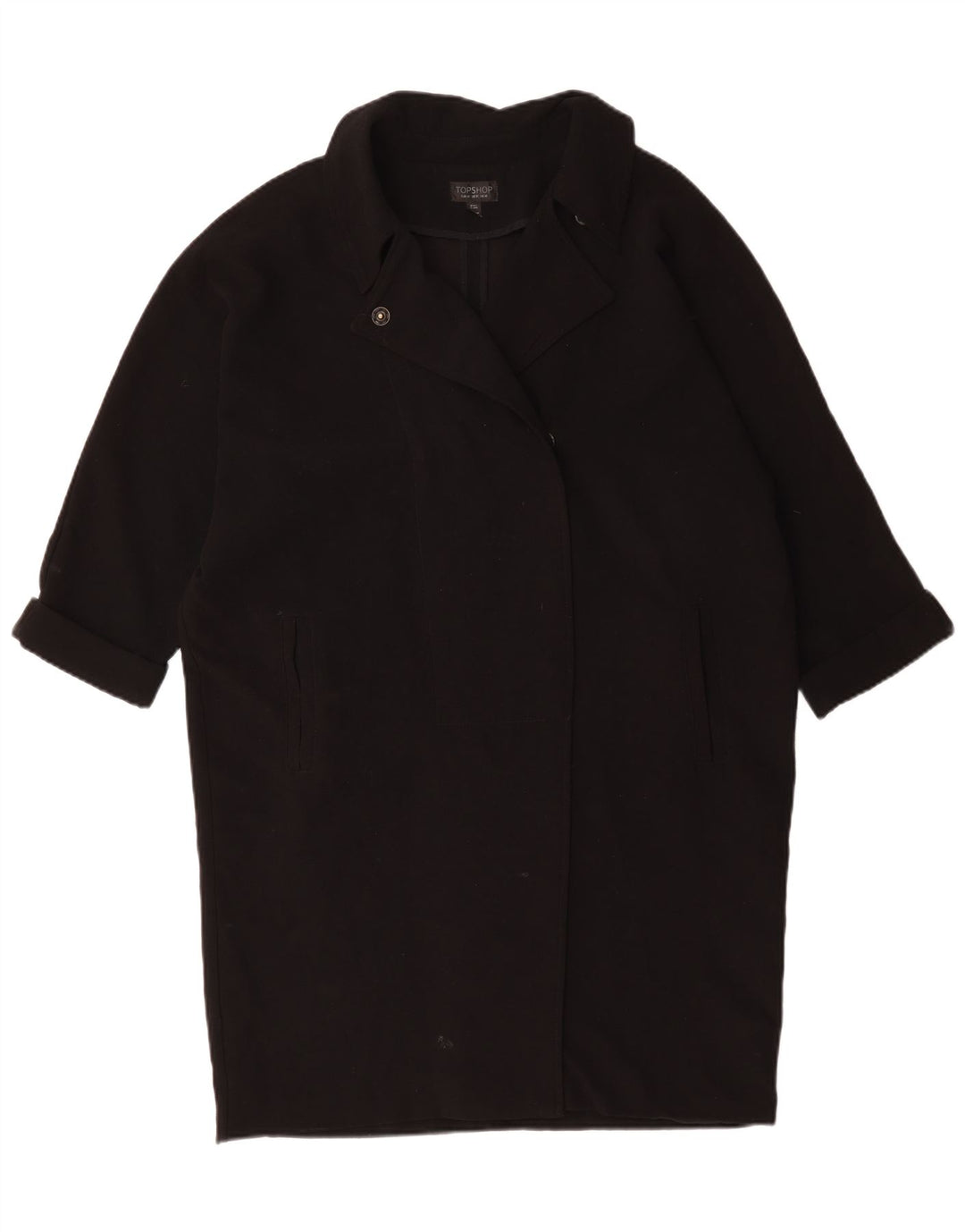 Topshop Manteau surdimensionné pour femme UK 44 Large Noir Polyester