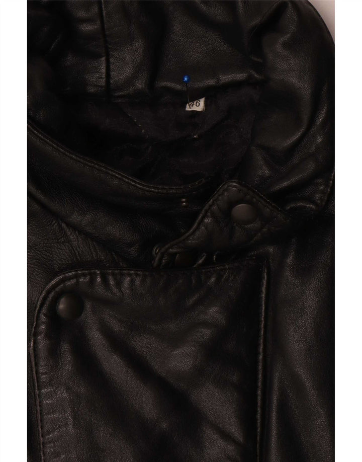 Veste en cuir Bomber homme vintage UK 46 3XL Cuir noir