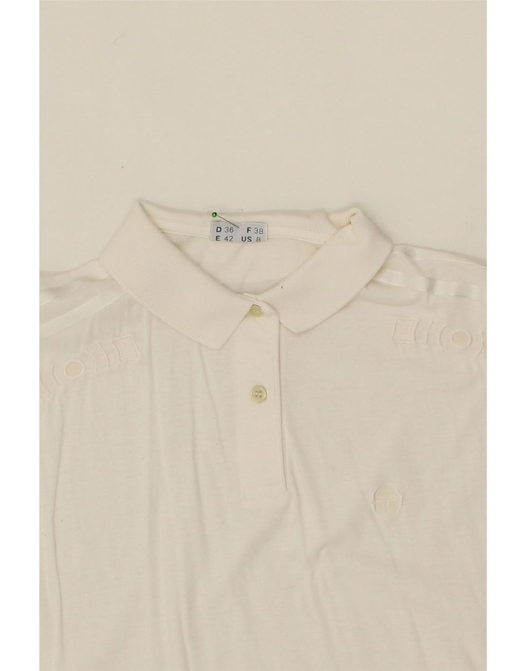 SERGIO TACCHINI Womens Polo Shirt IT 42 Medium White Cotton Vintage Sergio Tacchini and Second-Hand Sergio Tacchini from Messina Hembry 