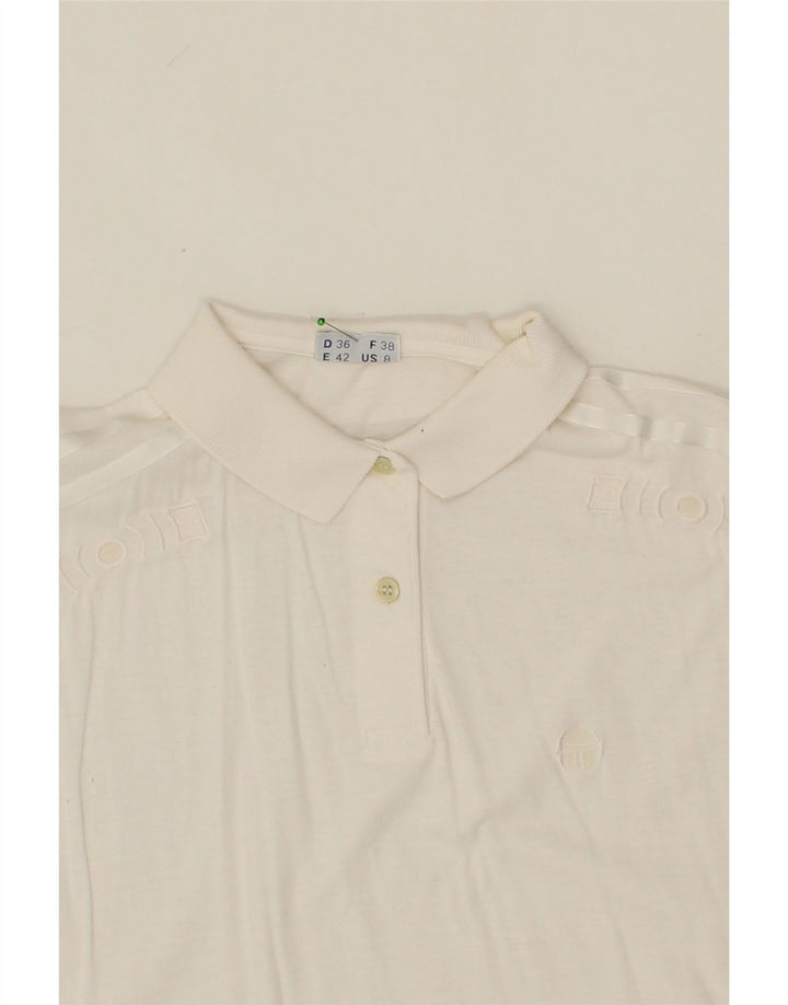 SERGIO TACCHINI Womens Polo Shirt IT 42 Medium White Cotton Vintage Sergio Tacchini and Second-Hand Sergio Tacchini from Messina Hembry 