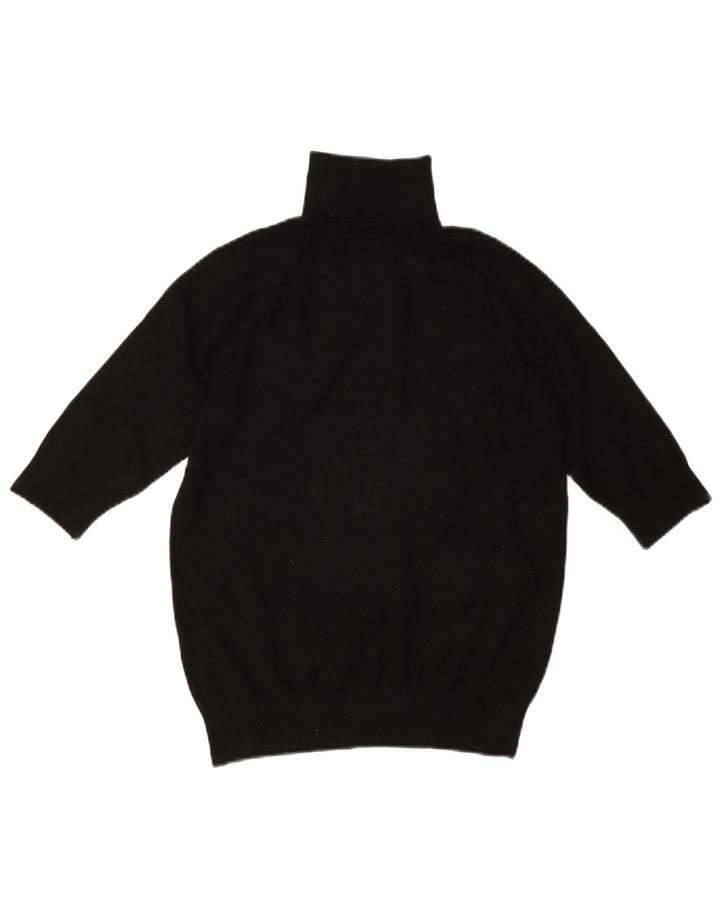 Zara Pull à manches 3/4 et col roulé pour femme UK 12 Noir moyen