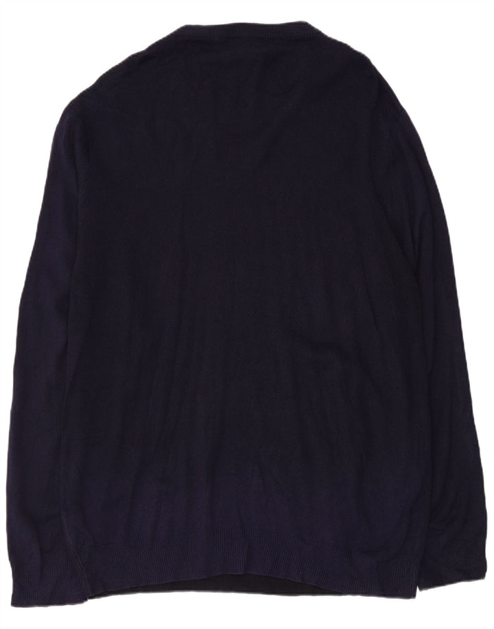 PIERRE CARDIN Pull Col V Homme 2XL Bleu Marine Acrylique