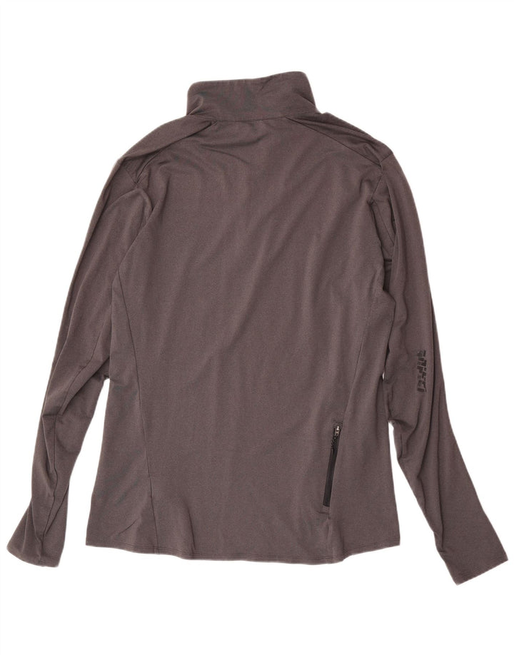 Adidas Hommes Climalite Zip Neck Pull Survêtement Haut Gris Moyen Polyester
